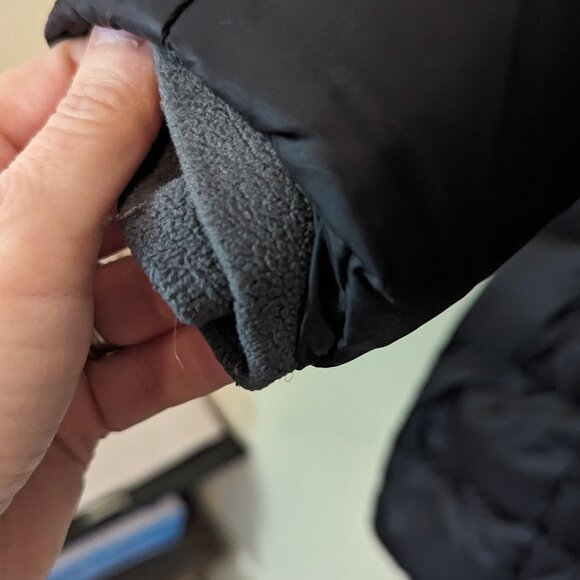 Eddie Bauer Down Long Tunic Length Puffer Parka Coat Black Fushcia Girls L 14-16 - Picture 5 of 16